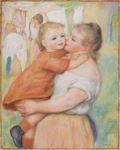 Laundress och hennes barn (Aline och Pierre) av Pierre-Auguste Renoir