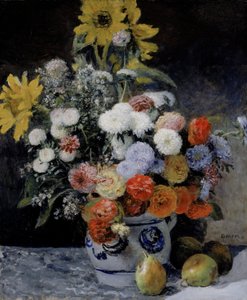 Blandade blommor i en lerkruka av Pierre-Auguste Renoir