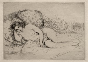 Naken kvinna liggande av Pierre-Auguste Renoir