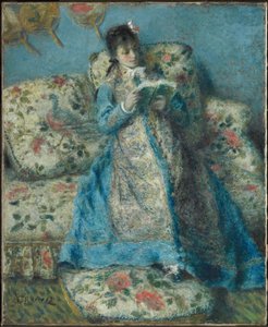 Porträtt av Madame Monet (Madame Claude Monet läser)