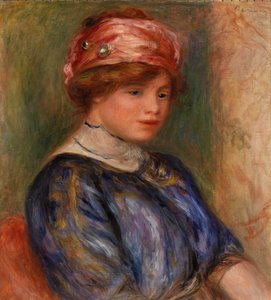 Ung kvinna i blått, byst av Pierre-Auguste Renoir
