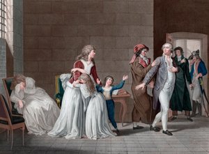 Separation av kung Ludvig XVI av Frankrike (1754-1793, från hans familj). Paris, Temple-fängelset, den 20 januari av Pierre (after) Bouillon