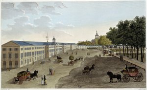 Utsikt över det nya galleriet av det naturhistoriska skåpet i Jardin des Plantes - i "" Vues de Paris"" av Courvoisier