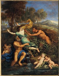 Pan och Syrinx, före 1690... av Pierre (follower of) Mignard