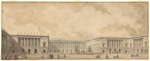 Det första rekonstruktionsprojektet av slottet i Versailles presenterades för kung Ludvig XVI, ca. 1785. av Pierre Adrien Paris