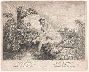 Den dåliga van Diana Diane au bain / Diana in balneo (titel på objekt) av Pierre Alexandre Aveline