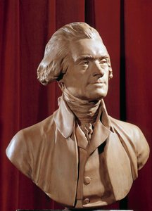 Byst av Thomas Jefferson (1742-1826) USA:s president Skulptur av Pierre Alexandre Wille (1748-1821) Blerancourt från 1700-talet. Musée Franco American
