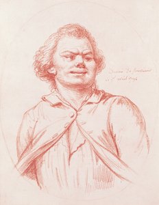 Danton ledde till sin avrättning, 1794 (röd krita på papper)