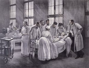 Kroppen botad av doktor Roux, graverad av E. Buval