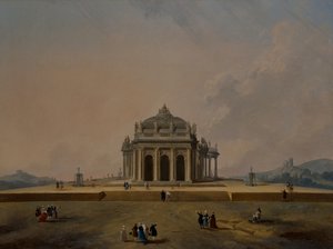 Fantastische architektonische Studien mit Figuren