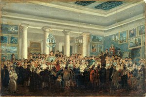 Offentlig försäljning av målningar, c. 1785.
