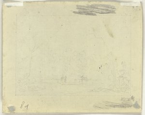 Blad med skisser av Pierre Antoine Mongin