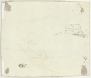 Skisser av en tunna och andra föremål av Pierre Antoine Mongin