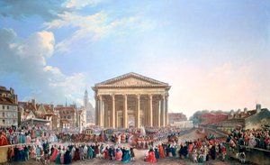 Ceremoni i New Church of St Genevieve, 1765 av Pierre Antoine de Machy