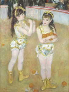 Akrobater vid Cirque Fernando, Francisca och Angelina Wartenberg, 1879 av Pierre Auguste Renoir