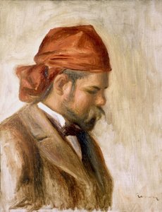 Ambroise Vollard i en röd bandana av Pierre Auguste Renoir