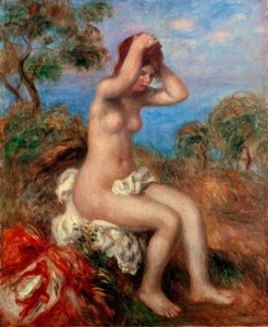 Badande tjej av Pierre Auguste Renoir