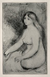 sittande badande av Pierre-Auguste Renoir