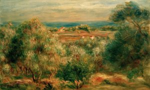 Utsikt från Haut-Cagnes till havet av Pierre-Auguste Renoir