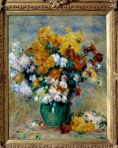 Bukett med krysantemum. Målning av Pierre Auguste Renoir (1841-1919) av Pierre Auguste Renoir