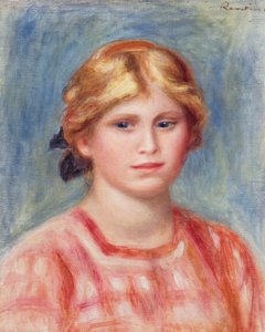 Byst av en kvinna med en rosa blus, 1905 av Pierre Auguste Renoir