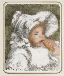 Barn med kex, ca 1888-89 av Pierre Auguste Renoir