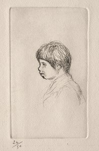 Claude Renoir, i profil. av Pierre Auguste Renoir