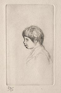 Claude Renoir, konstnärens son, i profil av Pierre Auguste Renoir
