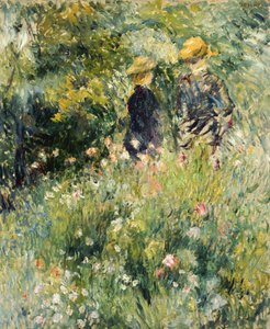 Samtal i en rosenträdgård, 1876 av Pierre Auguste Renoir