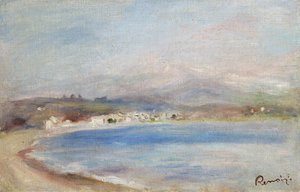 Cros de Cagnes, Hav, berg, ca 1910 (olja på duk) av Pierre Auguste Renoir