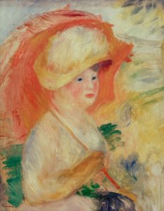 Kvinna med parasoll av Pierre Auguste Renoir