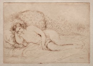 Naken kvinna liggande av Pierre Auguste Renoir