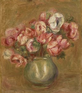 Blommor i en grön vas, 1906 av Pierre-Auguste Renoir