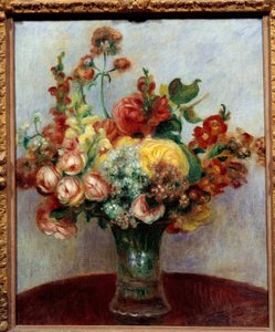 Blommor i en vas. Målning av Pierre Auguste Renoir (1841-1919) av Pierre Auguste Renoir