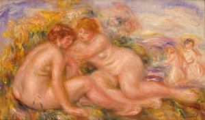 Fyra badare (olja på duk) av Pierre Auguste Renoir