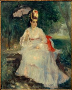 Kvinna med ett parasoll i trädgården av Pierre Auguste Renoir