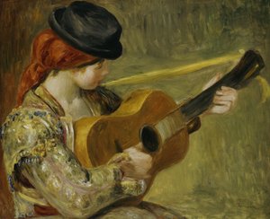 Flicka med en gitarr, 1897 av Pierre Auguste Renoir
