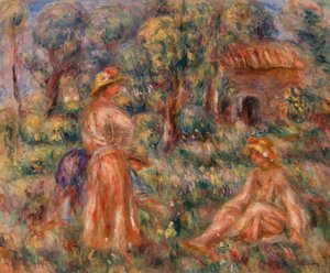 Flickor i ett landskap av Pierre-Auguste Renoir