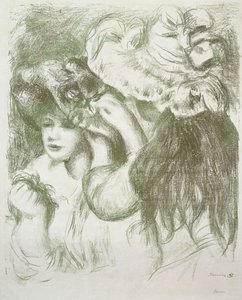 Hattnål, första brädet; The Pin Hat, First Plate, c.1897 av Pierre Auguste Renoir
