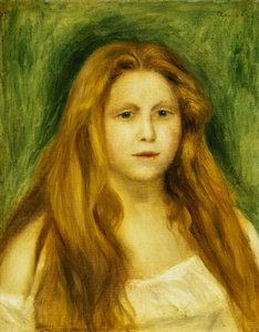 Head of Girl; Chef för en ung flicka, 1888 av Pierre Auguste Renoir