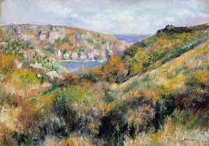 Kullar runt bukten Moulin Huet, Guernsey, 1883. av Pierre Auguste Renoir