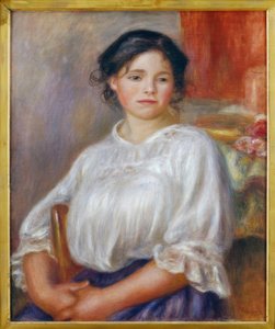 Ung flicka sitter av Pierre Auguste Renoir