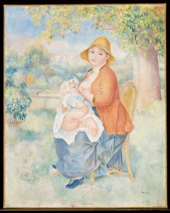 Barnet vid bröstet, 1886 av Pierre Auguste Renoir