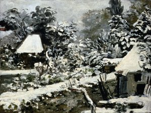 Landskap, snöeffekt, c.1868 av Pierre Auguste Renoir