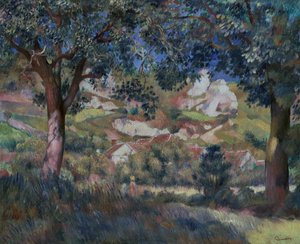 Landskap i La Roche Guyon, ca 1887 (olja på duk) av Pierre Auguste Renoir