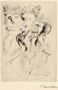 Le Chapeau Epignele, Hut anstecken von Pierre Auguste Renoir