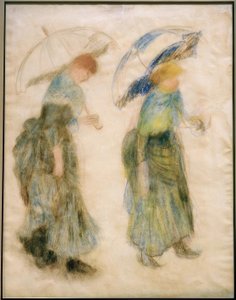 Flicka med paraply av Pierre Auguste Renoir