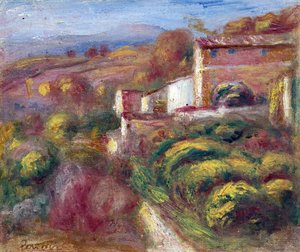 Postkontor (Cagnes sur mer) - Målning av Pierre Auguste Renoir (1841-1919), - Olja på duk av Pierre Auguste Renoir