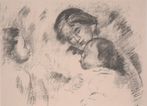 Moderskap: Gabrielle, Jean och en flicka av Pierre Auguste Renoir