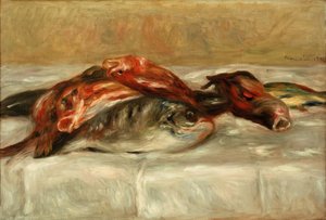 Stilleben med fisk av Pierre Auguste Renoir